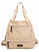 Mochila canvas cremalleras apricot