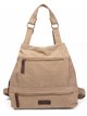 Canvas backpack with zip khaki