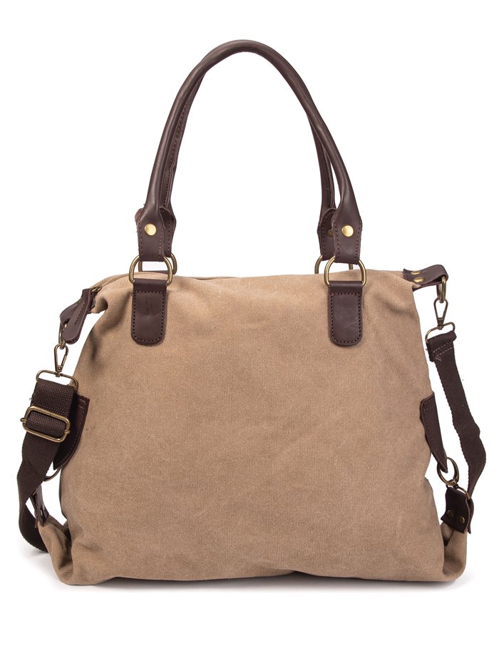 Contrast canvas citybag khaki