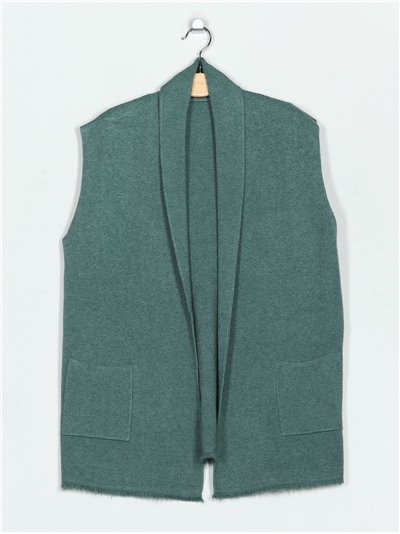 Frayed edge knit waistcoat (M/L-L/XL)
