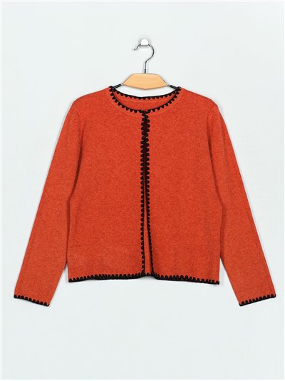 Contrast soft knitted cardigan (M/L-L/XL)