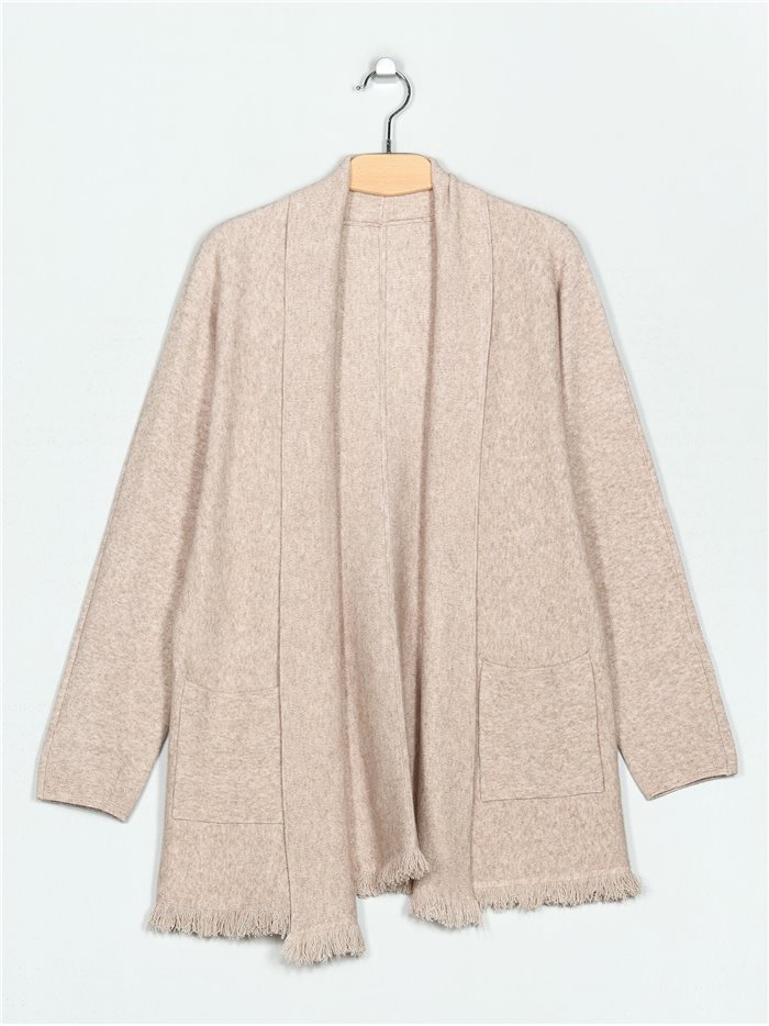 Frayed edge knitted cardigan (M/L-L/XL)