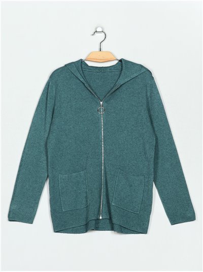 Knitted cardigan with hood (M/L-L/XL)