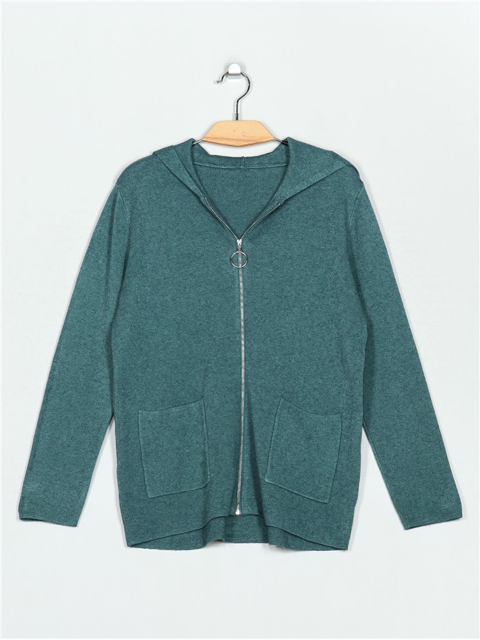 Knitted cardigan with hood (M/L-L/XL)