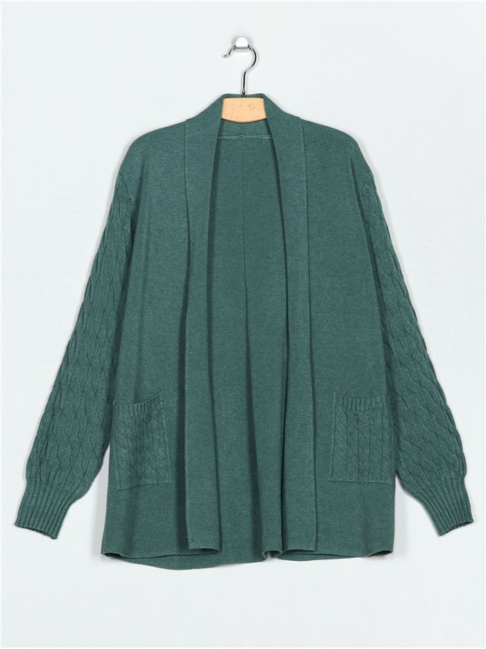 Textured cable-knit cardigan (M/L-L/XL)