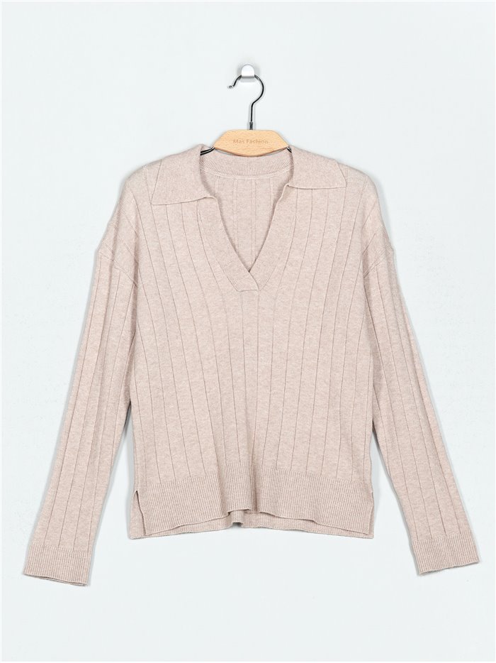 Collared ribbed sweater (M/L-XL/XXL)