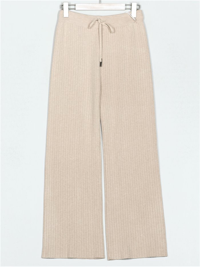 Ribbed straight knit trousers (M/L-L/XL)