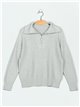 Zip neck knit sweater (M/L-L/XL)