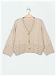 Oversized die-cut knit cardigan (M/L-L/XL)