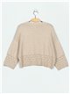 Oversized die-cut knit cardigan (M/L-L/XL)