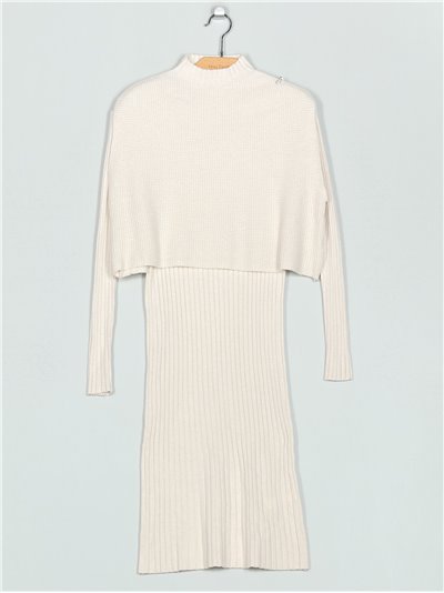 Knit waistcoat + Ribbed knit dress (M/L-L/XL)