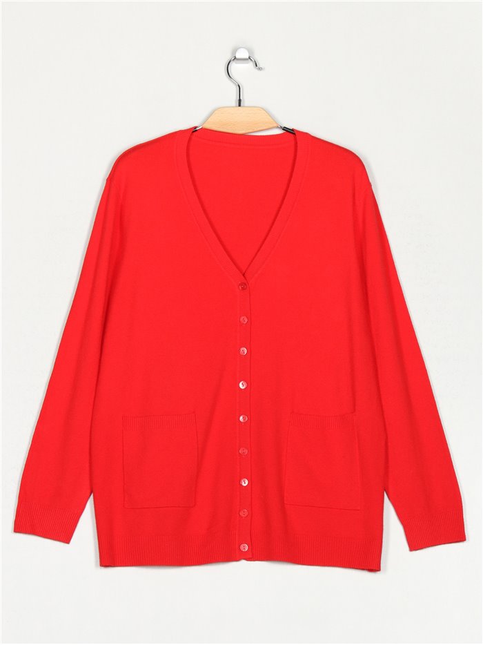 Plus size soft knitted cardigan (M/L-L/XL)