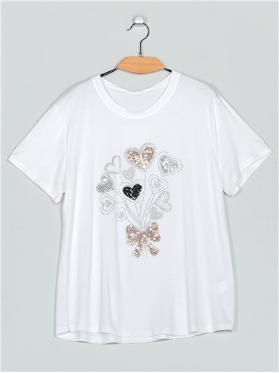 Camiseta amplia corazones (M/L-XL/XXL)