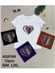 Heart t-shirt with rhinestone (S/M-L/XL)