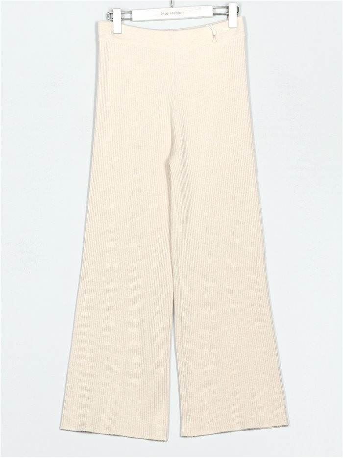 Ribbed straight knit trousers (M/L-L/XL)