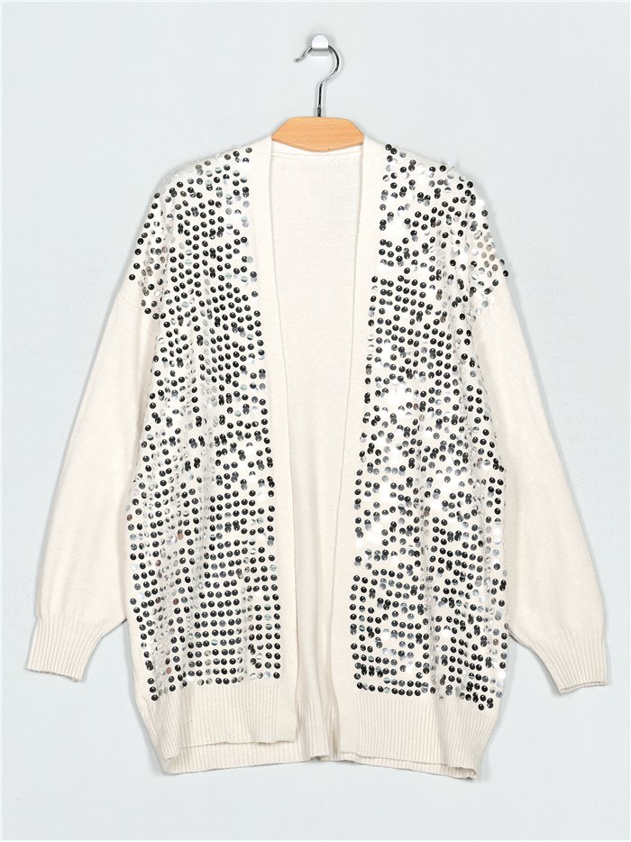 Knitted cardigan with sequins (M/L-L/XL)