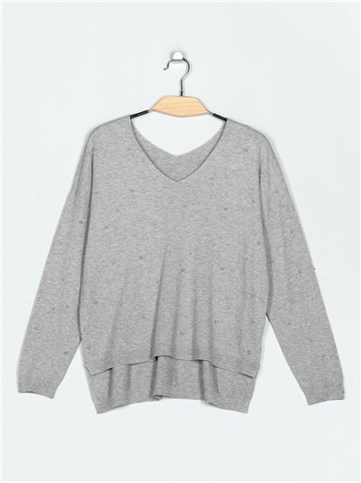 Sweater with pearl beads (M/L-L/XL)