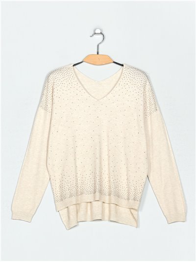 Sweater with rhinestone (M/L-L/XL)