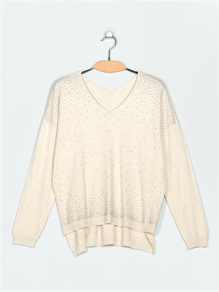 Sweater with rhinestone (M/L-L/XL)