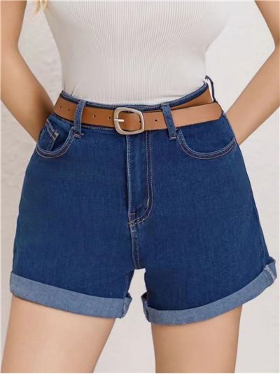 Belted denim shorts azul (S-XXL)