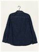 Oversized denim shirt with rhinestone azul (S-XXL)