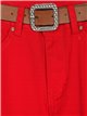 Belted straight jeans rojo (S-XXL)