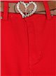 Belted straight jeans rojo (S-XXL)