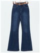 Jeans flare cinturón azul (S-XXL)