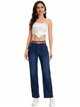 Plus size belted jeans azul (40-52)