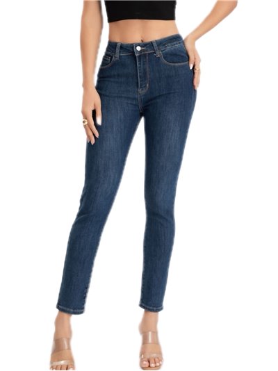 Jeans skinny tiro alto azul (S-XXL)