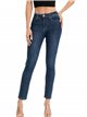 Jeans skinny tiro alto azul (S-XXL)