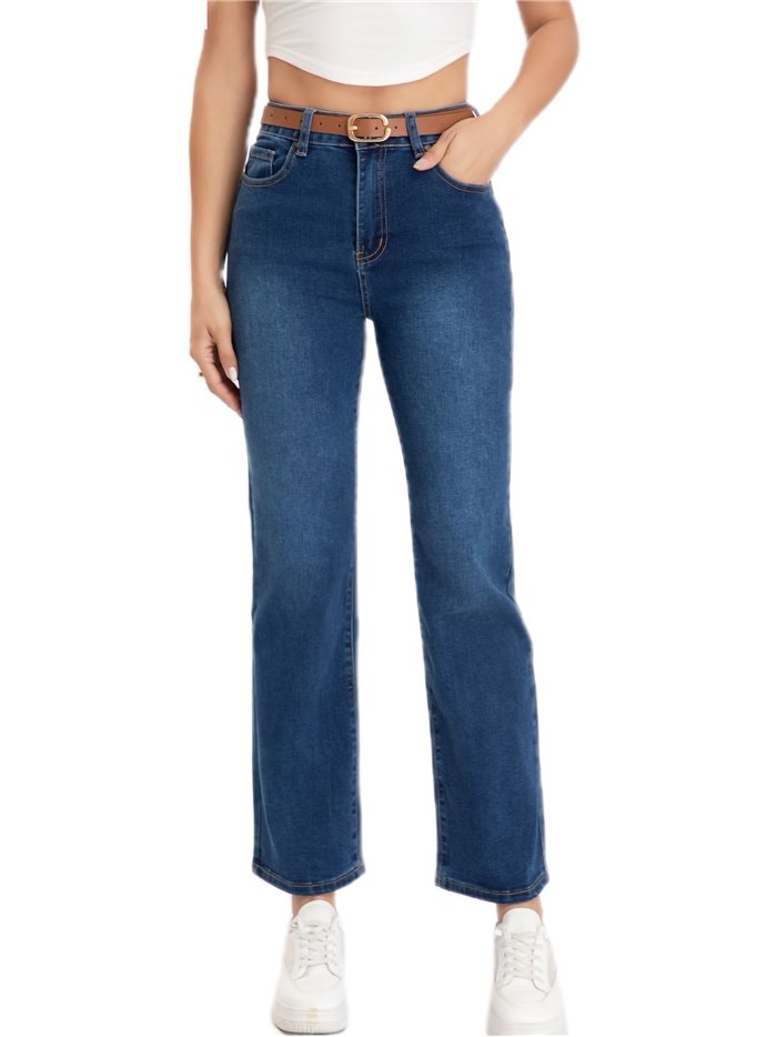 Jeans cinturón tiro alto azul (S-XXL)