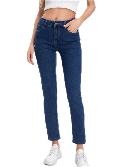 Jeans skinny tiro alto azul (36-46)