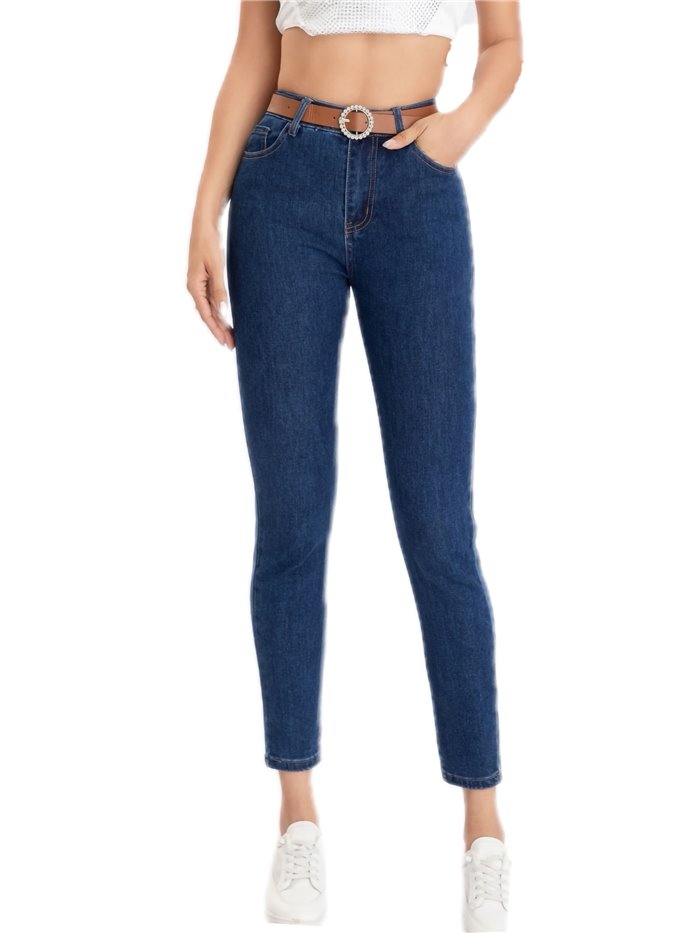 Jeans cinturón tiro alto azul (S-XXL)