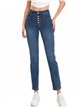 High waist jeans with buttons azul (S-XXL)