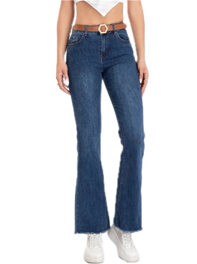 Belted flare jeans azul (S-XXL)