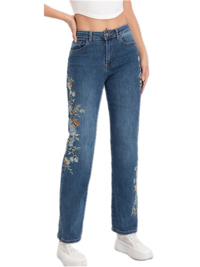 Embroidered floral jeans azul (S-XXL)