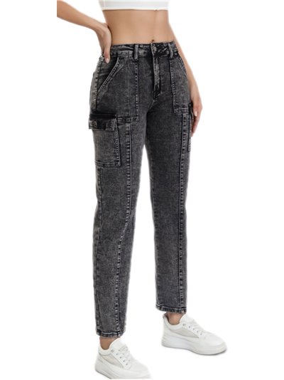 Jeans bolsillos negro (S-XXL)