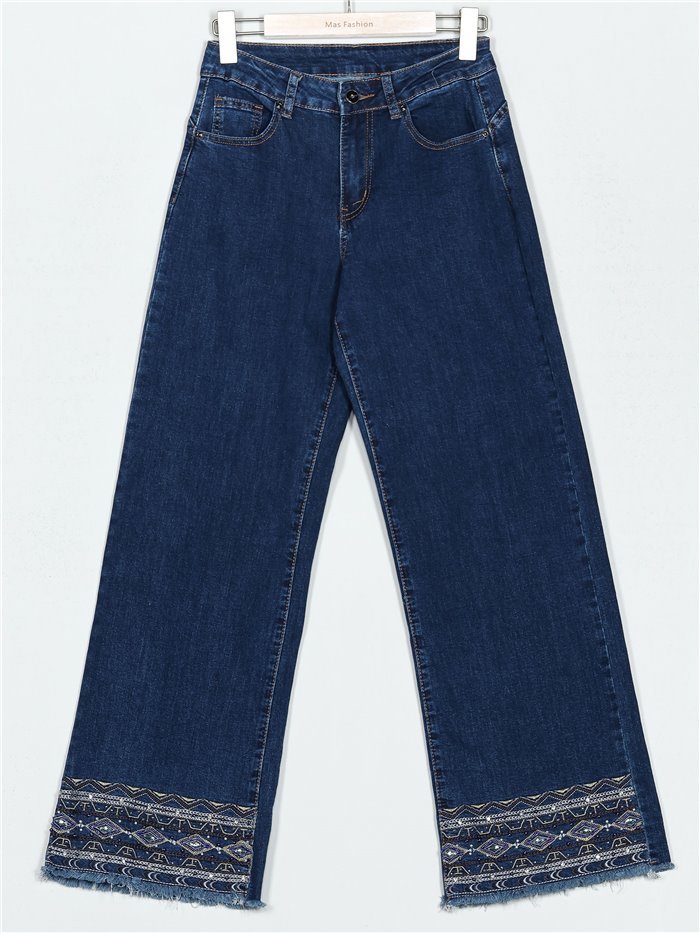 Embroidered straight jeans azul (S-XXL)