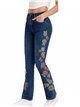 Jeans flare bordado flores azul (S-XXL)