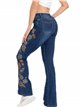 Jeans flare bordado flores azul (S-XXL)