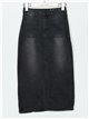 Denim midi skirt with a vent negro (S-XXL)