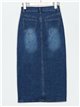 Denim midi skirt with a vent azul (S-XXL)