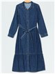 Denim dress with belt azul (S-XXL)