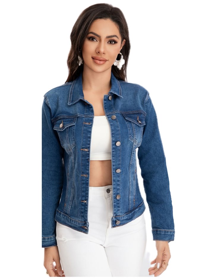 Cazadora denim básica azul (S-XXL)