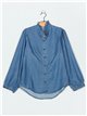 Denim shirt with ruffle azul (S-XXL)