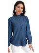 Denim shirt with ruffle azul (S-XXL)