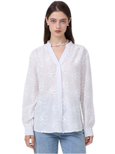 Camisa bordada flores blanco (M-L-XL-XXL)