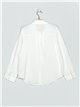 Beaded linen effect shirt blanco (M-L-XL-XXL)