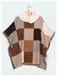 Checked knit poncho (M/L-L/XL)